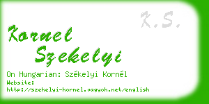 kornel szekelyi business card